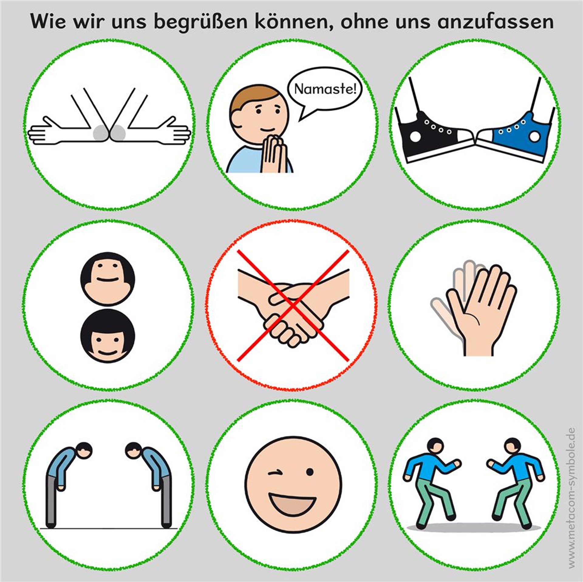 Begrüßen ohne Hände schütteln